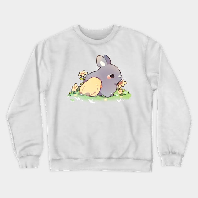 Bunny and Chick Crewneck Sweatshirt by Cremechii